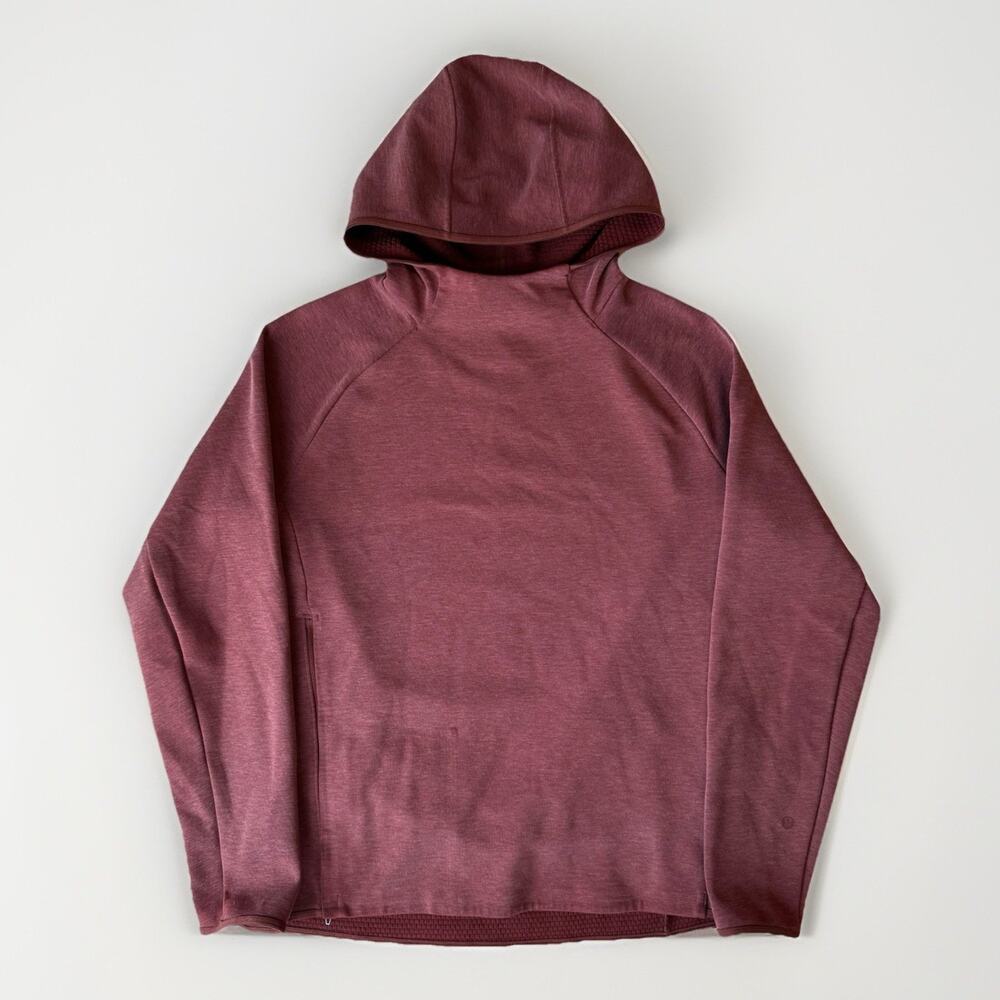 Lululemon Gridliner Fleece Hoodie M Rust Red Pullover Workout Athleisure
